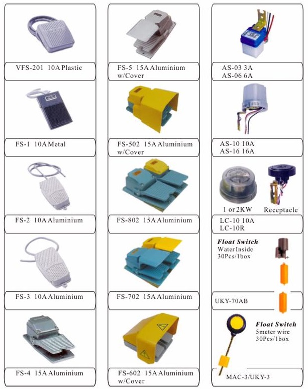 Foot Switch and Photo Control Switch